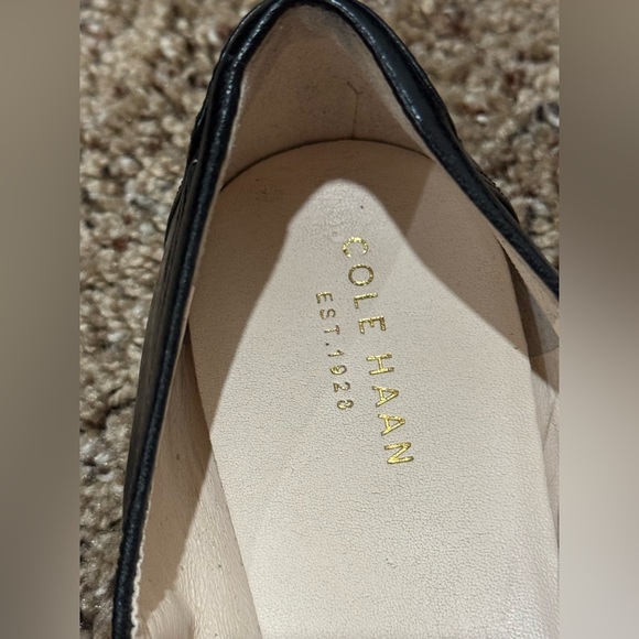 Cole Haan Women’s Black Faux Leather Tali Bow Ballet Flat Shoes size 7 - Picture 6 of 8